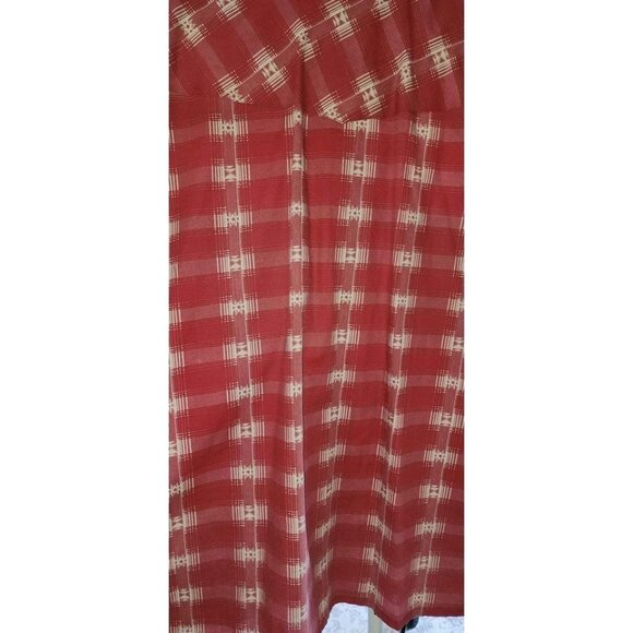 2XL Vintage Outlaw Western Red Plaid Snap-Front Long Sleeve Shirt With Pockets - Picture 8 of 10